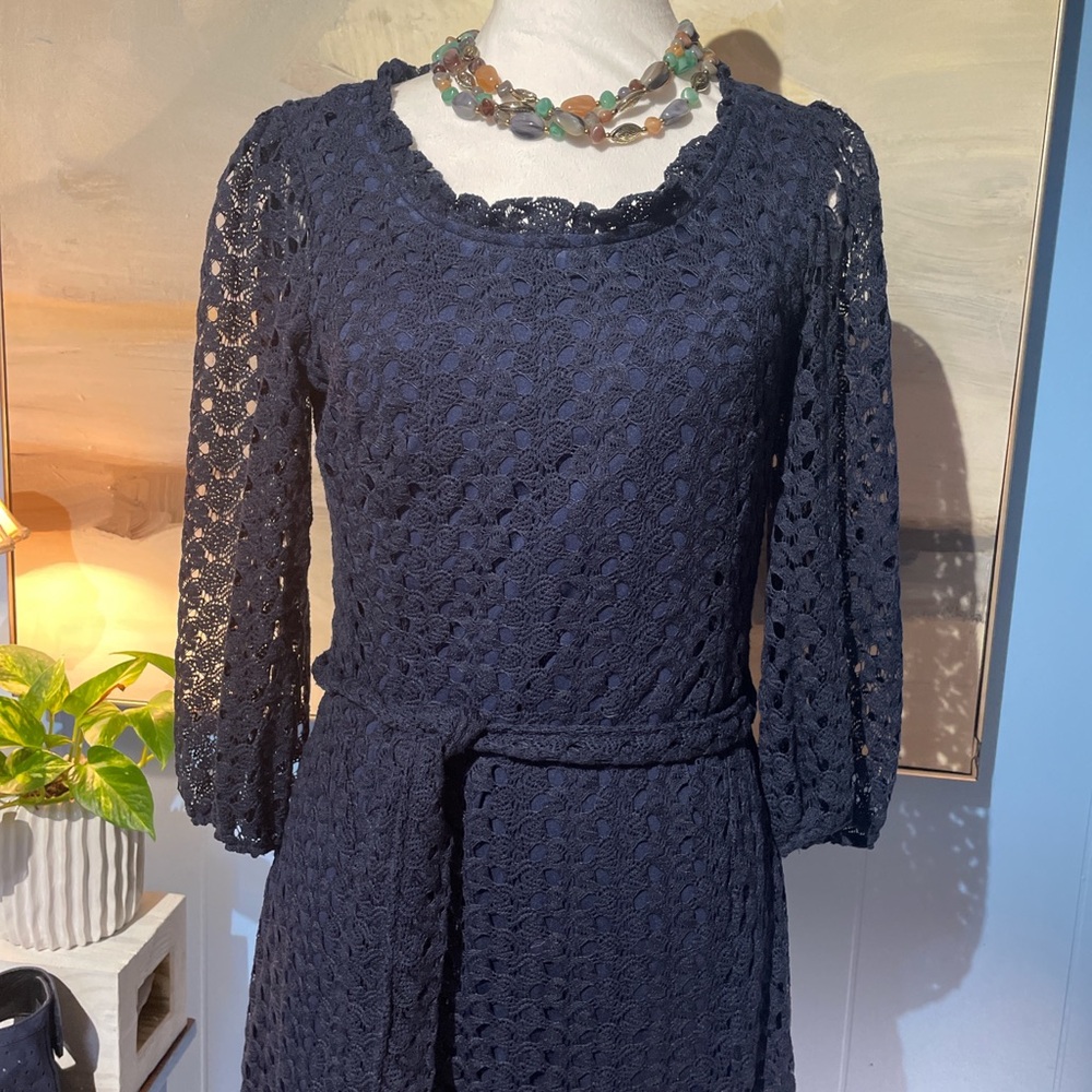 Rabbit Rabbit Rabbit Elegant Navy Lace Dress - Picture 2 of 8